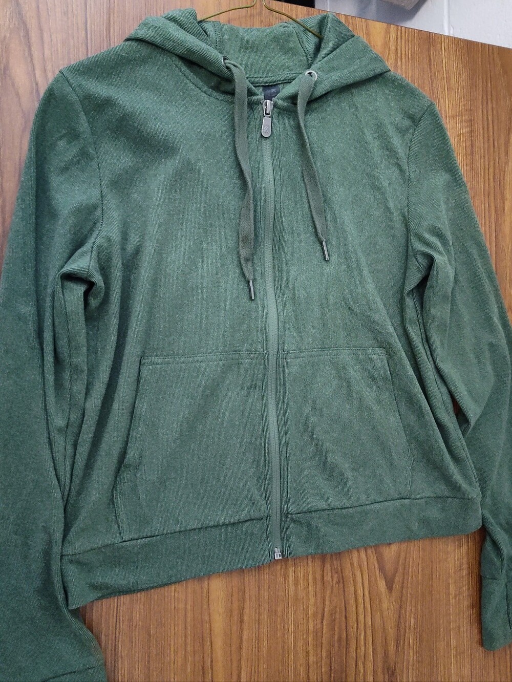 Kirkland Signature Olive Green Textured Zip-Up Hoodie Women's Large